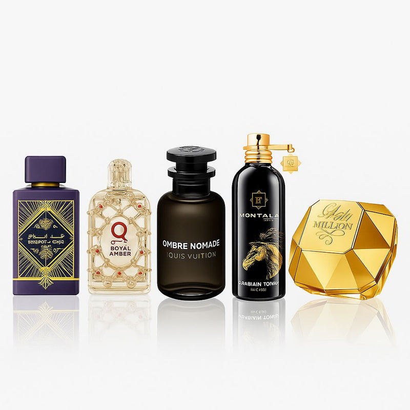 ✨ 5 PERFUMES ARABIANS TONKA, LADY MILLION, LATTAFA AMETHYSTE, ORIENTICA ROYAL AMBER, OMBRE NOMADE  🏆