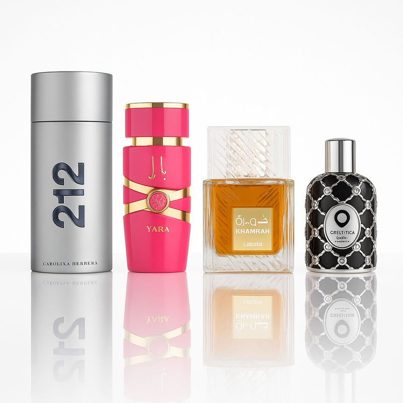 🏆 4 PERFUMES - 212 NYC MEN, YARA CANDY, KHMARA, ORIENTICA OUD SAFRON  🏆